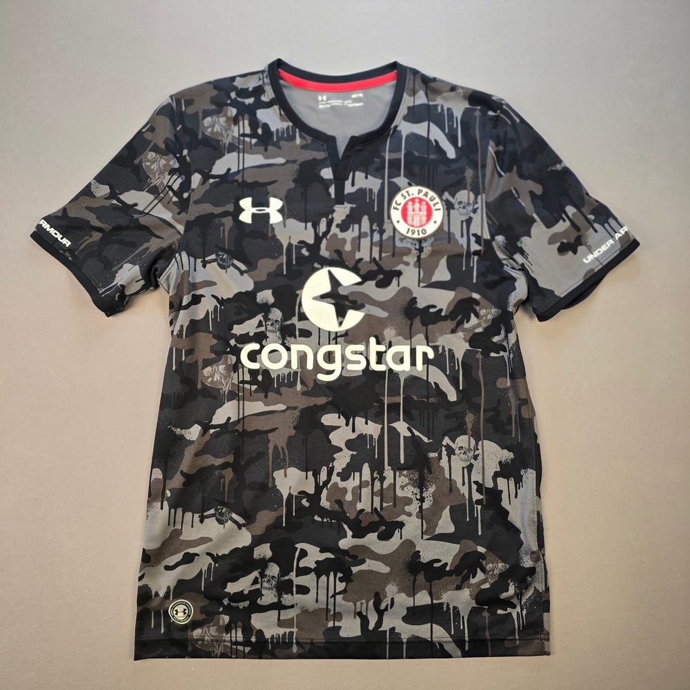 Under Armour FC St Pauli HeatGear Black Camo Football Shirt - M